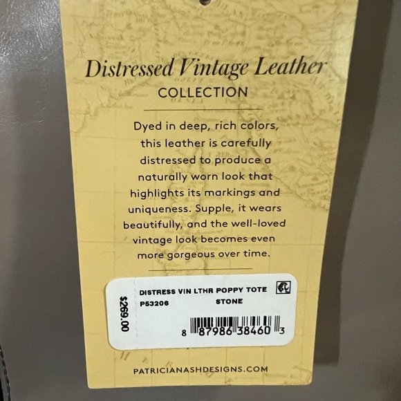 NWT Patricia Nash Women's Shoulder Bag - Light Taupe Poppy Tote in Stone - Picture 2 of 6